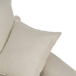 Sofá 4 Plazas Crema Tejido Salón 220 X 100 X 91 cm