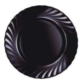 Plato Llano Luminarc Trianon Negro Vidrio (Ø 24,5 cm) (24 Unidades)