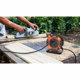 Quarx QUA1719190980885 Enrollador de Cable Bricolaje 15 m, H05VV-F 3G1,5 mm², Disyuntor Térmico