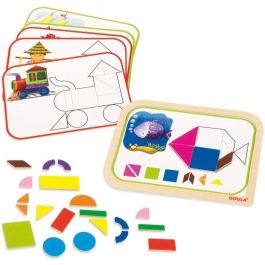 Goula 53155 Juego de Formas Magnéticas de Madera con 12 Actividades y 24 Piezas para Aprender Figuras - Edad +3 años
