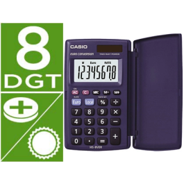 Casio Calculadora Hs-8 Ver de Oficina, 8 Dígitos, Solar, Violeta Oscuro