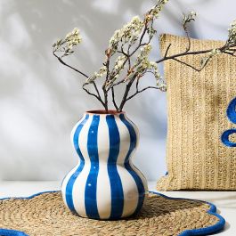 Home Deco Factory Jarrón Dolce Vita, Jarrón de Cerámica, Altura 15 cm, Decoración de Hogar