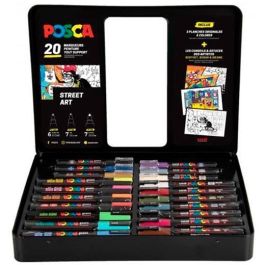 POSCA Maletín Metálico Marcador Surtido 20P - Tinta pigmentada base al agua, No tóxico, Variedad de colores Precio: 53.58999976. SKU: B1DRTYH79Q