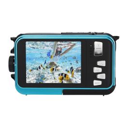 AgfaPhoto WP8000 Cámara Digital Compacta Azul, 24 MP, Sensor CMOS 1/3", Zoom Digital 16x, Full HD 1080p, Pantalla TFT 2.7", Resistente al Agua