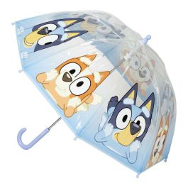 Cerdá Paraguas Manual Poe Burbuja con Diseño Bluey de 45 cm en Azul, Ideal para Niños a partir de 3 Años