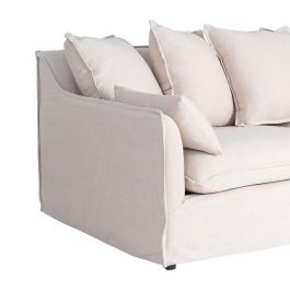 Sofá 3 Plazas Beige Dm-Tejido Salón 212 X 104 X 76 cm