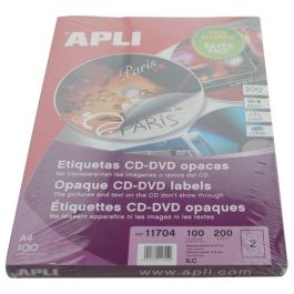 Etiquetas Adh.Impr.Apli A4 Multimed.Cd-Dvd Mega Caja 100H Dorso Opaco Ø Ext.117 E Int.18 Mm 200 Uds.(11704) Precio: 33.4999995. SKU: S8400986