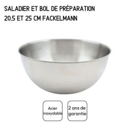 Fackelmann FAC1720223846550 Juego de 2 Ensaladeras con Cubiertos para Ensalada - 20.5 y 25 cm