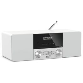 TechniSat Digitradio 3 | Radio digital DAB+ y FM | 20W RMS | Bluetooth 4.1 | USB | OLED | Mando incluido | Color Acero/Blanco