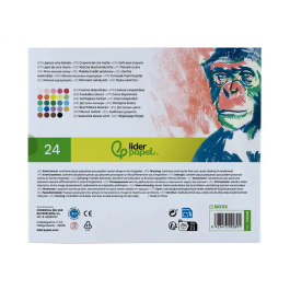 Liderpapel Lápices de Cera Blanda Redonda Caja de 24 Unidades Colores Surtidos