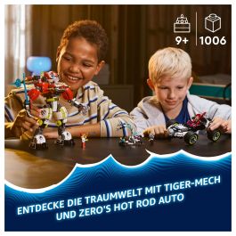 LEGO 71497 DREAMZzz Meca Tigre de Cooper y Bólido de Zero, Juego de Construcción, 1006 Piezas, 9+ Años
