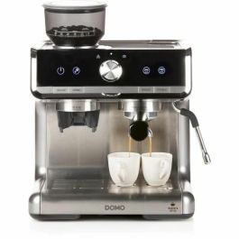 Domo DO720K Cafetera Espresso Semiprofesional con Molinillo Integrado, 1500W, 15 Bares, 1 o 2 Tazas, 30 Configuraciones