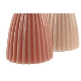 DKD Home Decor Vela Urban Decorativa de Cera Beige Terracota 435g - 9x9x13 cm (Pack de 6 Unidades)