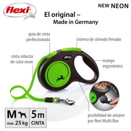 Correa Flexi New Neon M Cinta 5M Verde Neón