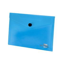 Liderpapel Carpeta Dossier Broche 44222 Polipropileno DIN A7 Azul Translucido Capacidad 50 Hojas 180 Micras