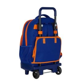 Mochila Escolar con Ruedas Compact Valencia Basket M918 Azul Naranja (33 x 45 x 22 cm)