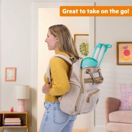 Bright Starts Alfombra de Actividades Plegable para Bebé BS17516 - Azul Jungla con Juguetes Sensoriales y Musicales, Espejo