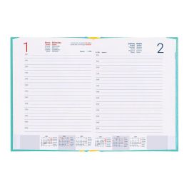 Agenda Encuadernada Liderpapel Corfu A5 2025 Dia Pagina Color Verde Menta Papel 60 gr