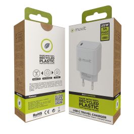 Cargador de Pared Muvit For Change MCACC0038/ 1xUSB Tipo-C/ 25W