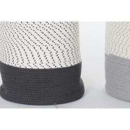 DKD Home Decor Cesta Atlantico Gris Oscuro Gris Claro Set de 2 (40 x 52 x 40 cm)