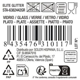 Inde Bajoplato de Vidrio Elite Glit Rojo Sta Clar, Plato Decorativo o Base, 31 cm (6 Unidades)