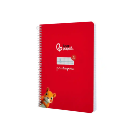 Liderpapel Cuaderno Espiral A5 Tapa Dura 80 Hojas Cuadro Pautado 4mm Rojo