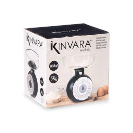Kinvara Báscula de Cocina Digital 5 kg con Recipiente Redondo 1100 ml Surtido 18x23x18 cm (12 Unidades)