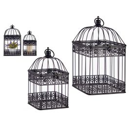 Giftdecor Set 2 Jaulas de Metal Cuadradas Negro 18x35x18 cm (4 Unidades) Precio: 61.90000025. SKU: B19H73L38D