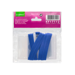Q-connect Identificador kf17112 con Cordón Plano Azul y Apertura Lateral, 94x60 mm