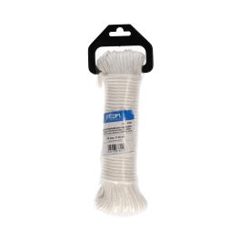 Edm Cordón trenzado polipropileno para tendedero, 4.5 mm x 25 m, blanco - Camping, náutica, resistente 205 kg