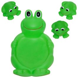 Tom et Zoe Juego de 4 Animales de Baño Barca con 3 Muñecos Patos Ranas Juguete para Bañera 16x11 cm