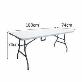 Mesa Plegable 180 cm para 8 personas - Plástico y Metal - Resistente a la Intemperie y Golpes - Carga 150 kg - Interior/Exterior Mesa Plegable 180 cm para 8 personas - Plástico y Metal - Resistente a la Intemperie y Golpes - Carga 150 kg - Interior/Exterior