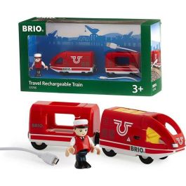 BRIO World 33746 Tren de Pasajeros Recargable Eléctrico con Carga Micro USB para Juegos de Vías, Ideal Niños y Niñas desde 3 Años