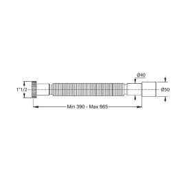 Prhie Magikone Tubo de desagüe flexible/extensible 1"1/2 x 40-50mm blanco b9345ot64b0