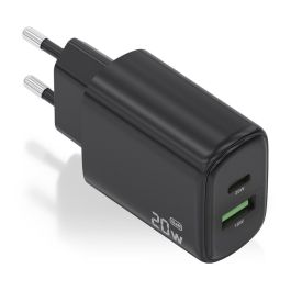 AISENS - CARGADOR GaN 20W, 1xUSB-C PD3.0, 1xUSB-A QC3.0, NEGRO Precio: 4.49999968. SKU: B1EMNGJMAW