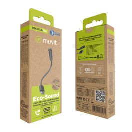 muvit for change adaptador Tipo C a Jack 3.5mm negro