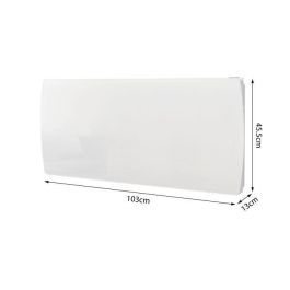 Oceanic OCEAISHGB2000W2 Radiador eléctrico fijo Rubis de cerámica con inercia, 2000W, fachada de vidrio, blanco, NF
