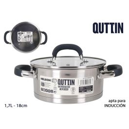 Quttin Cacerola de Acero Inoxidable 18 cm 1.7L con Tapa (6 Unidades) Precio: 86.49999963. SKU: S2210503