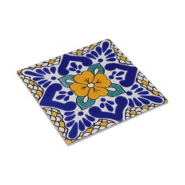 Salvamantel Azulejo Versa 20x20 cm, Cerámica con Base de Corcho (4 Unidades)