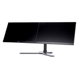 iiyama DS1002D-B1 Soporte de Mesa para 2 Pantallas, Ajuste de Altura, 10 kg por Pantalla, VESA 100x100/75x75 mm, Para Pantallas 10''-30'', Negro