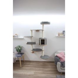KERBL KER4018653927700 Árbol rascador para gatos de pared Dolomit XL Tofana, 185 cm de alto, color Gris