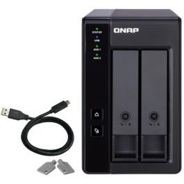 QNAP TR-002 DAS Caja de Expansión de Almacenamiento 2 Bahías 3.5"/2.5" SATA USB-C 3.2 Gen 2 con RAID de Hardware Tipo Torre