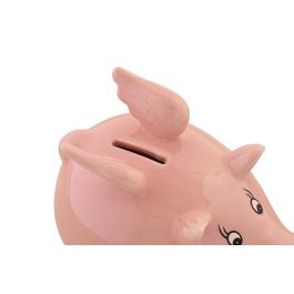 DKD Home Decor Hucha de Cerdito Infantil de Dolomita, Color Rosa, 11.5 x 15 x 16.5 cm