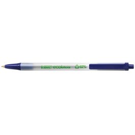 Bic Ecolutions Clic Stic Bolígrafo Reciclado Retráctil Punta Media Azul Tinta Base Aceite 1mm NF Environement