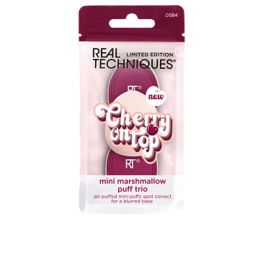 Real Techniques Cherry On Top Edición Limitada Mini Borlas Maquillaje Marshmallow para Corrector y Base Trío 3 pz