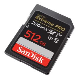 Sandisk Tarjeta SDXC Extreme PRO de 512 GB, 200 MB/s de Lectura, 140 MB/s de Escritura, Clase 10, U3, V30