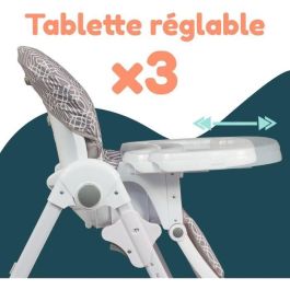 Trona multiposición - BAMBISOL - Reclinable - Hasta 3 años - Beige / Blanco Trona multiposición - BAMBISOL - Reclinable - Hasta 3 años - Beige / Blanco