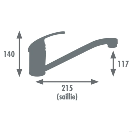 Edouard Rousseau Grifo Cocina Mezclador Belfort Cromo - Sin Ducha de Mano