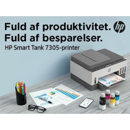 HP Impresora Multifunción Inyección Smart Tank 7305 Wifi con Tanque de Tinta, Imprime Copia Escanea hasta 148 Caracteres