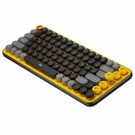 Teclado inalámbrico Logitech - Teclas POP mecánicas con teclas Emoji personalizables, Bluetooth o USB, diseño compacto duradero - Amarillo